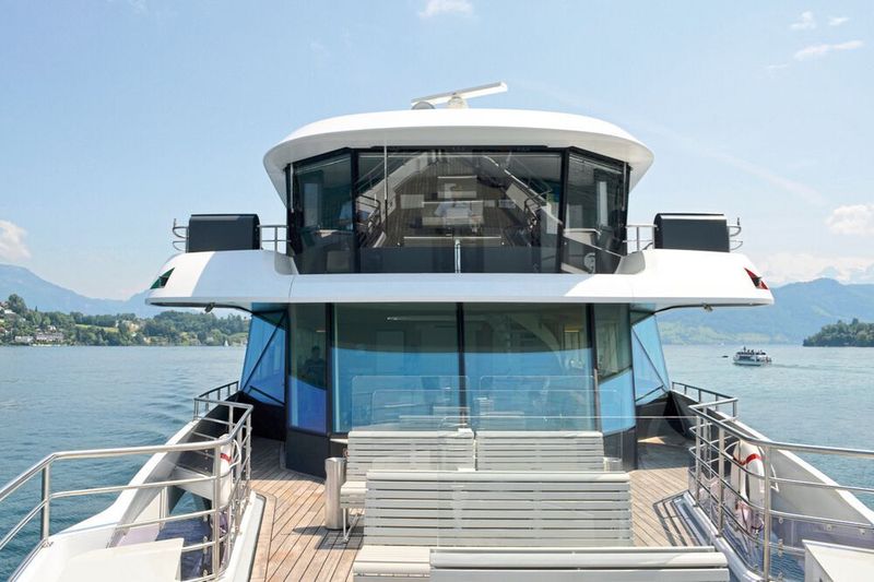 Am 26. Mai 2018 nahm die MS Diamant auf dem Vierwaldstättersee ihren Betrieb auf. Betrieben wird das Schiff von einem permanenterregter E-Motor / Generator von Siemens. (Sergio Caré-Lucas)