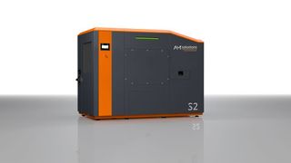 The S2 is so far the only continuous flow shot blast machine for the post processing of 3D printed components produced with a powder-bed printing system. (Roesler)