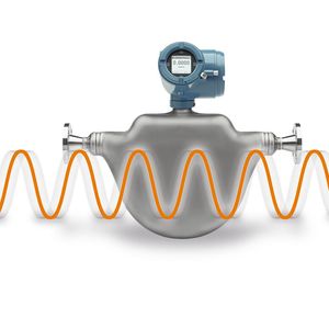 Messen mit der Schwingung: Die Coriolis-Durchflussmessung lässt sich jetzt auch zur Nachrüstung von 2-Leiter-Systemen nutzen.(Bild:  Emerson)