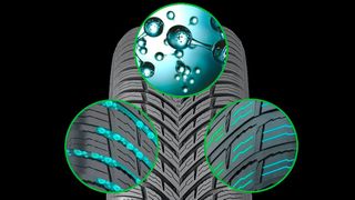 Mit verbesserter Wasserableitung, Hoch-Silica-Mischung und geänderten Lamellen geht der Nokian Seasonproof ins Rennen. (Bild: Nokian)