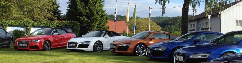 Die PS-starke Ecom-Flotte von Audi wartet auf die Ausfahrt. (Ecom Trading)