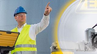 Selbst bei einer Explosion im Inneren dringt kein Zündfunke nach außen. Elektrische Stellantriebe enthalten alle Komponenten in einem Gehäuse. Die ideale Zündschutzart für diese Konstellation ist die druckfeste Kapselung. (© 31moonlight31, T. Michel/Fotolia.com, Auma, [M]-Sahlmüller)