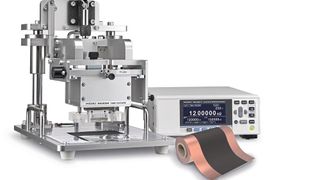 Hioki offers the RM2610, an electrode resistance measurement system for the further development of high-performance batteries based on lithium-ion. The system determines the resistance of the composite material in one step and simultaneously calculates the transition resistance between the composite layer and collector foil. (Image:Hioki)