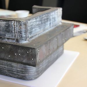 Enstanden im WAAM-Verfahren: Querschnitt eines Tragwerks-T-Knoten...(Bild:  J. Pfeiffer/VCG)