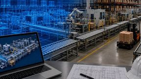 If the future storage and material flow structure of a plant site needs to be planned, the digital planning twin can demonstrate whether the structure works even under peak loads or with a changed product mix. (Image:AI-generated)