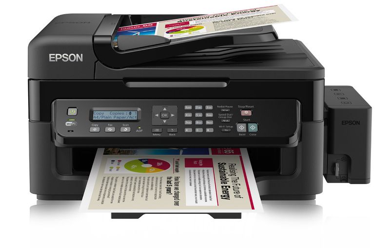 Der Epson EcoTank L555 verursacht dank seines Nachfülltanks kaum Plastikmüll. (Bild: Epson)