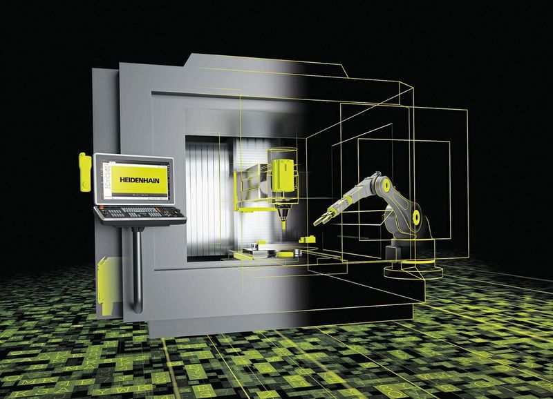 Heidenhain enseigne le langage Klartext aux robots des machines-outils : les robots pourront bientôt être directement pilotés depuis la commande TNC. (Source : Heidenhain)