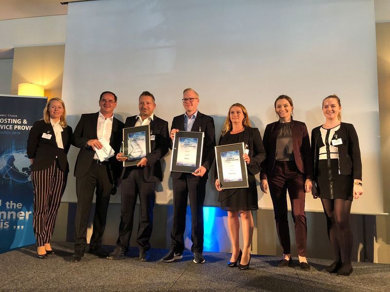 Die Gewinner in der Kategorie Webhosting: Alfahosting (Silber), Strato (Gold) und Hetzner Online (Platin). (Vogel IT-Medien)