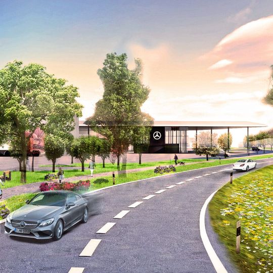 Im neuen Haupthaus östlich des Weilheimer Stadtgebietes kann Medele-Schäfer Vertrieb und Service wieder unter einem Dach anbieten.(Bild:  Benz & Ziegler)