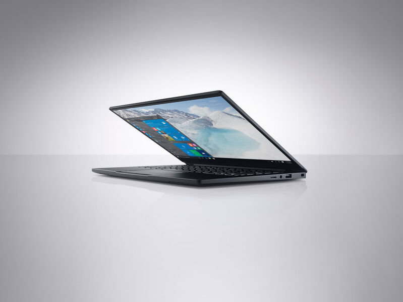 Das kompakte 13,3-Zoll-Business-Notebook Latitude 13 7000 ist ein Ableger des beliebten XPS 13. Das Gehäuse besteht beim Latitude aber nicht aus Alu und Magnesium, sondern aus Carbonfasern. (Bild: Dell)