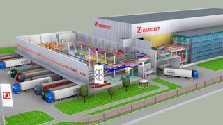 Die Palettenfördertechnik von Körber soll den Transport der Paletten vom Wareneingang in das Hochregal übernehmen. Zugleich werden Versandpaletten aus dem Hochregal und aus der Kommissionierung dem Versandpuffer mit zwölf Ladetoren zugeführt.  (Bild: Körber-Geschäftsfeld Supply Chain Automation)