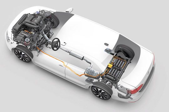 Für den Antrieb sorgt die Kombination aus einem 110 kW/150 PS starken 1,4-Liter-Turbobenziner und einem 20 kW/27 PS starken Elektromotor. (Volkswagen)