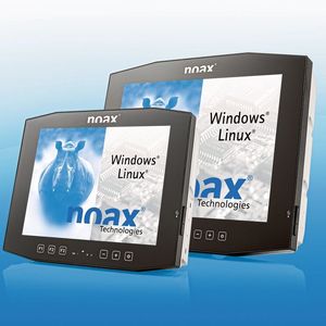 Die Noax-Compact-Serie C12P (vorne) und C15P für den Einsatz in Produktion, Lager und Logistik setzt die Multitouch-Entwicklungslinie dieses Herstellers konsequent fort.