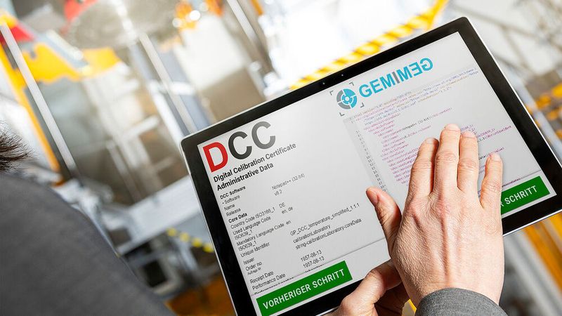 Der digitale Kalibrierschein (DCC) soll maschinenlesbar und fälschungssicher sein. (Bild:  PTB)