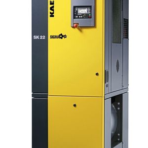 Energieeffizient, leise, platzsparend sowie sehr anwender- und servicefreundlich sind die Druckluft-Kompaktanlagen Aircenter. Die gesamte Baureihe deckt Volumenströme von 0,26 bis 2,7 m³/min ab.(Bild:  Kaeser)