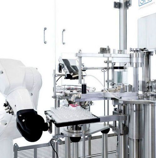 Steriline's robotic nest filling machine. Steriline's robotic nest filling machine.