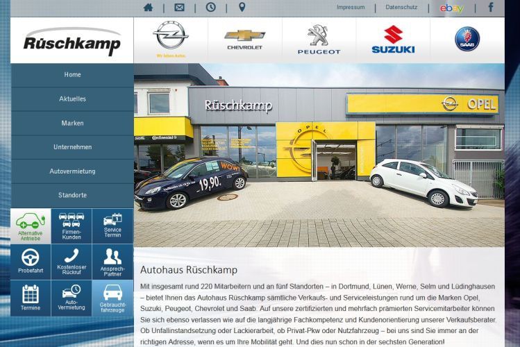 Die Homepage – vorbildliche Seitenstruktur. (Bild: Richter)