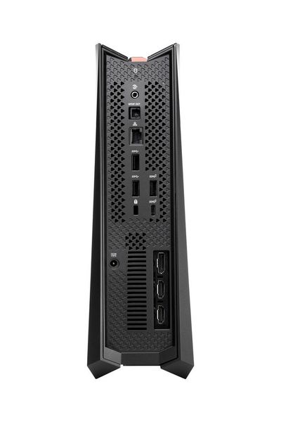 Die Grafikkarte nimmt die untere Hälfte des Gehäuses ein. Zu den Schnittstellen darüber zählen auch eine USB-C- und eine USB-A-Buchse mit 10 GBit/s beim Datentransfer. (Asus)