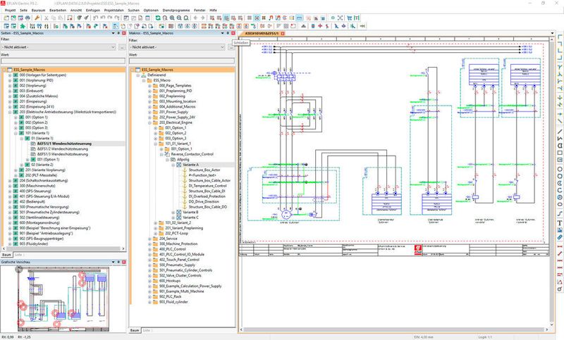 Durch Makros in Schaltplanprojekten können Konstrukteure einfach und schnell Fenster- und Symbolmakros in einem Projekt erkennen. (Eplan Software & Service)