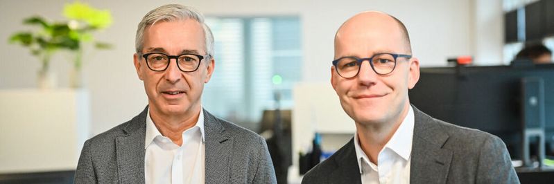 Ein Ansprechpartner, ein Angebot und 100 Prozent Commitment: Mit diesem Credo wollen CRO Wolfgang Hahl (links) und CEO Christian Uhl (rechts) die neue Dachmarke Enthus etablieren. 