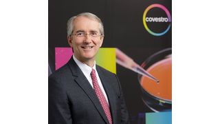 Patrick Thomas, Vorstandsvorsitzender von Bayer MaterialScience, stellt die künftige Marke des Unternehmens vor. (Foto: Bayer)