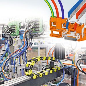 Bild 1: Sensor-Aktor-Klemmen erschließen mit der Push-in-Technik mehr Platz bei der Verdrahtung maschinentechnischer Funktionen – das erleichtert die Montage wesentlich.