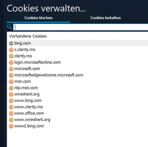 Verwalten von Cookies mit HDCleaner. (Joos/KurtZimmermann Software (Screenshot))