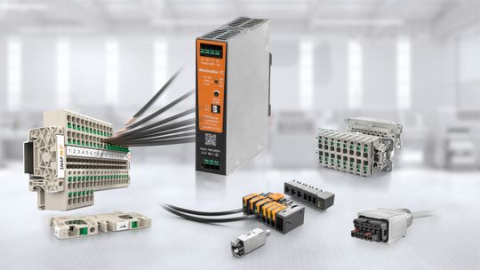 Das Snap-In-Produktportfolio umfasst die Klippon-Connect-Reihenklemmen, die schweren Steckverbinder Rockstar, die Steckverbinder Omnimate, die Push-Pull-Power-Steckverbinder sowie die Stromversorgungen Pro Eco II Snap In. (Bild:  Weidmüller)