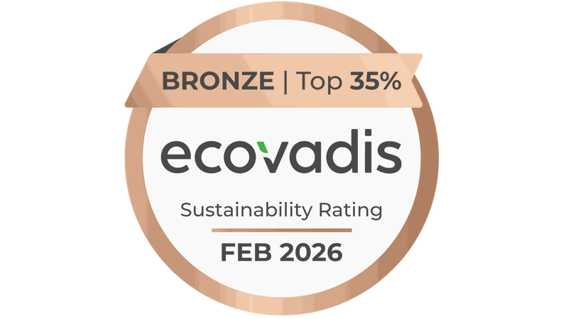 Nachhaltigkeit und verantwortungsvolles Handeln konsequent weiterentwickelt: Die EcoVadis Bronze-Medaille bestätigt den systematischen Ausbau des Nachhaltigkeitsmanagements entlang der gesamten Wertschöpfungskette.(Bild:  Zimmer Group/EcoVadis)