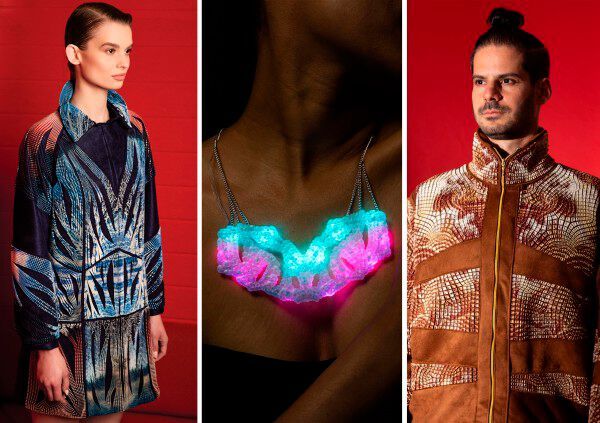 Das Massachusetts Institute of Technology hat eine Multimaterial Direct-to-textile 3D printing für Collectionen mit individueller Passform und Halsketten mit WiFi gesteuerter Beleuchtung entworfen. (Bild: Massachusetts Institute of Technology)