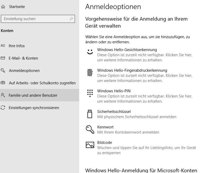 Windows Hello in Windows 10 aktivieren und nutzen. (Joos)