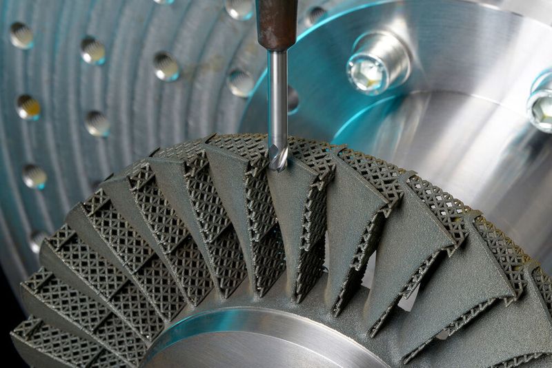 Das Ziel ider Fraunhofer Forscher ist es, die Turbinenkomponenten, vor allem die Schaufelprofile, endkonturnah zu fertigen, sodass nur wenig überschüssiges Material entfernt werden muss. (Fraunhofer IPT)