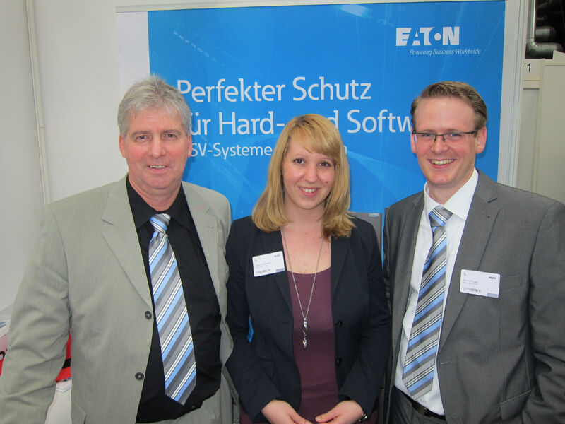 (v. l.) Marcus Lenz, Jasmin Dichmann und Marco Rinke, Eaton Electric  (Bild: IT-BUSINESS)