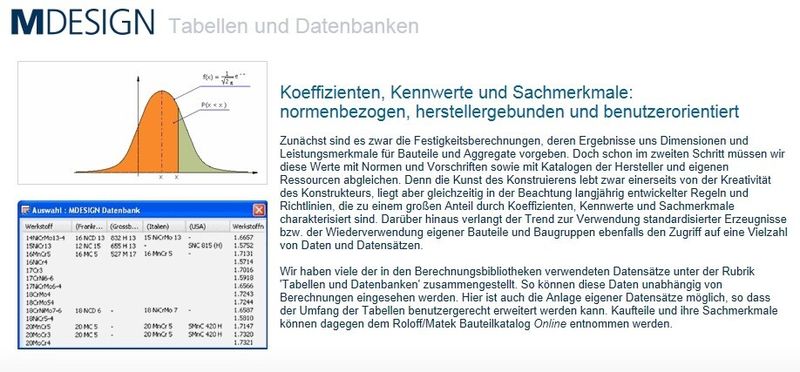 Screenshot MDesign Tabellen und Datenbanken. (Bild: MDesign)