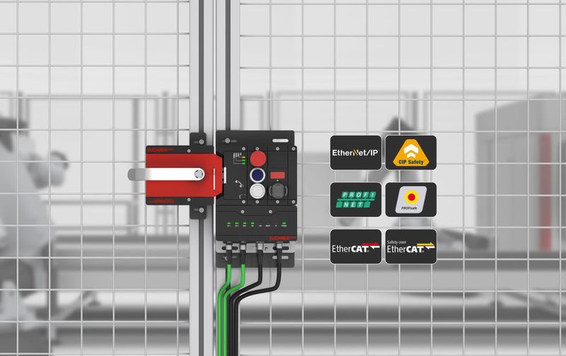 Der modulare Aufbau der MGB2 mit Standardkomponenten erlaubt maßgeschneiderte und kosteneffiziente Anwendungen mit hoher Flexibilität bei Ausführung und Skalierung. Für Vielseitigkeit bei der Kommunikation sorgt das Busmodul, das Profinet, EtherCAT(P), and EtherNet/IP unterstützt. (Bild: Euchner GmbH + Co. KG)