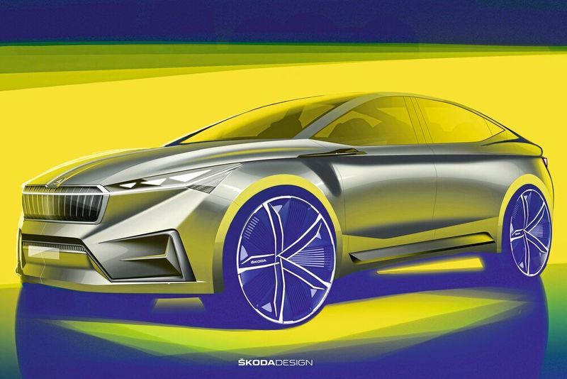 Er verweist auf das erste echte E-Auto der Tschechen, das bereits 2020 in den Verkauf kommen und mit dem VW Neo verwandt sein soll. (Skoda)
