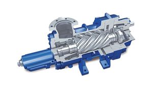 Die öleingespritzten Schraubenverdichter der Baureihe VMY liefern die höchsten Differenzdrücke bzw. Druckverhältnisse im Aerzen-Produktportfolio. (Bild: Aerzen)