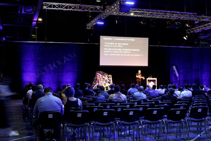 Markus Junginger, CTO von ObjectBox, während seiner Keynote 