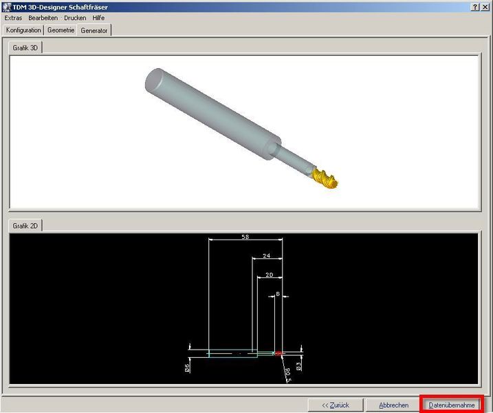 Feiert Premiere auf der AMB 2010: TDM-Daten- und -Grafikgenerator für Wendeplatten und TDM-3D-Designer für Schaftfräser. Bild: TDM (Archiv: Vogel Business Media)