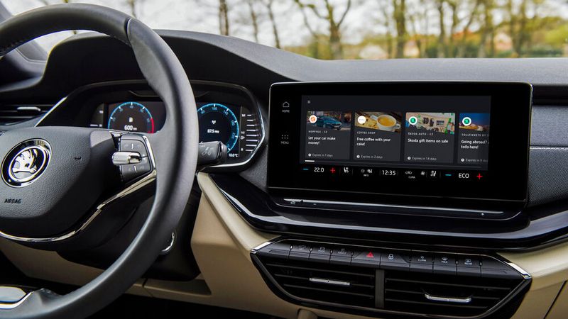 Sonderangebote auf Rädern: Mit „Offers“ bringt Skoda einen neuen Einkaufs- und Incentive-Service ins Auto. (Bild: Skoda)