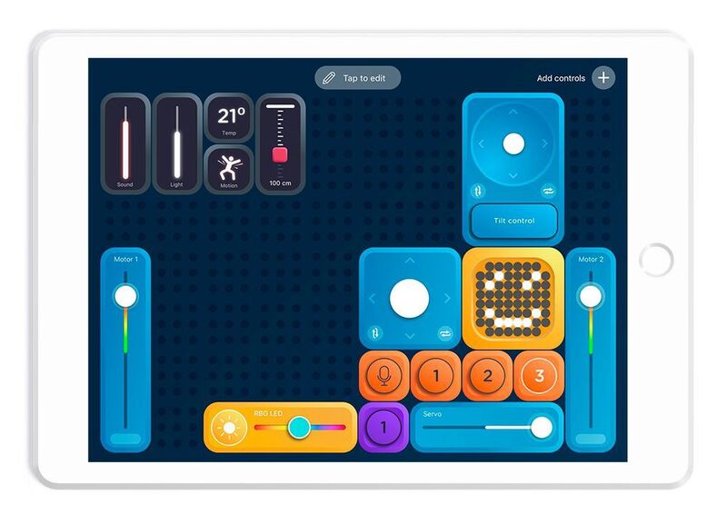 Robo Wunderkind: Die „Programmierung“ des Roboters erfolgt über Touch-Icons, die auf dem Display verschoben werden können. (Robo Wunderkind)