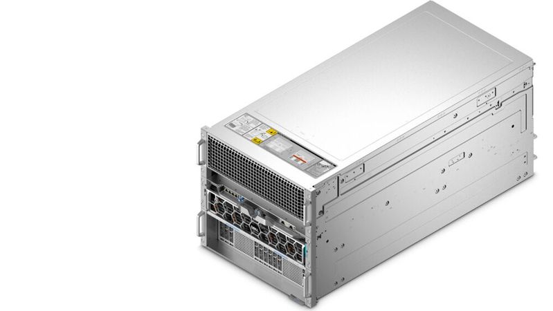 Das ist das System „Dell Poweredge XE9785“; es ist ist speziell für die Entwicklung von Foundation-Modellen und groß angelegte Inferenzen konzipiert. (Bild:  Dell Technologies)
