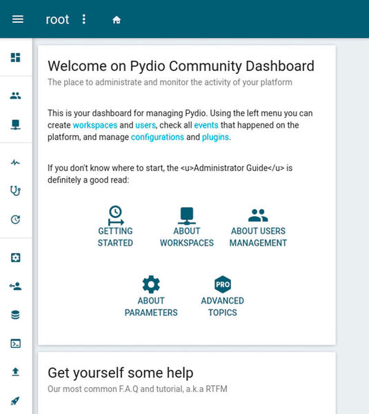 Administratoren nutzen das Pydio-Dashboard zur Steuerung.  (© Pydio/Joos)