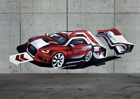 Die Zukunft nimmt Gestalt an: Der Audi A1 in „Street Art“-Version. (Archiv: Vogel Business Media)