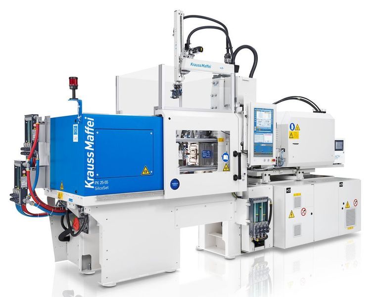 LSR-Mikrospritzgieß-Spezialistin ist laut Krauss-Maffei diese PX 25 Silcoset, die im Rahmen des Fakuma-Auftritts Minidichtungen mit nur 0,15 g Teilegewicht fertigen wird. Ihre Schließkraft betrage 250 kN. (Krauss-Maffei)