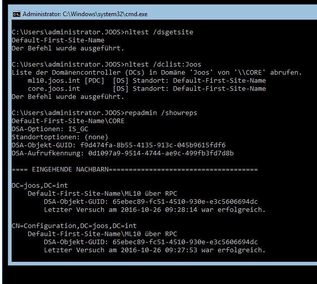 Nach der Installation eines Domänencontrollers sollte dieser überprüft und seine Verbindung zu den anderen Domänencontrollern getestet werden. (Joos / Microsoft)