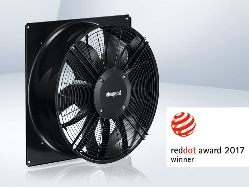 Der Axialventilator AxiBlade von EBM Papst wurde mit dem Designpreis Red Dot Award ausgezeichnet. (EBM Papst)