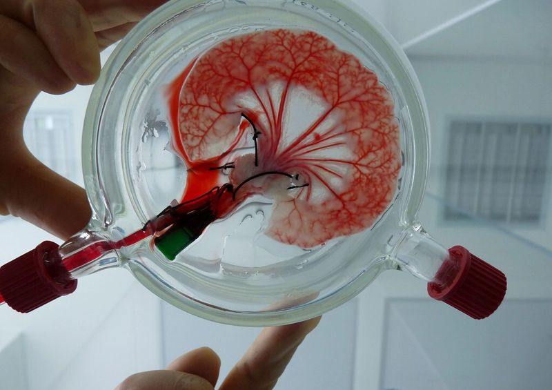 Biologische vaskularisierte Trägerstruktur, die zum Aufbau autologer Implantate und von Testsystemen eingesetzt wird. (Bild: Fraunhofer ISC)