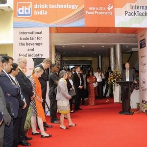 Chief Guest Honourable Consul General, Federal Republic of Germany, Michael Siebert speaking at the inauguration of drink technology India 2014 and International Packtech India 2014