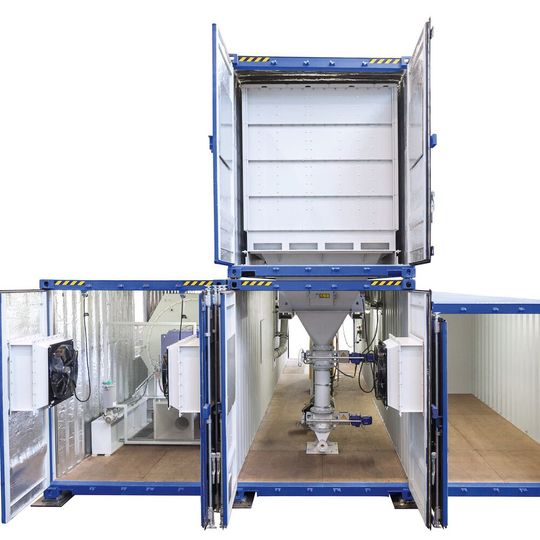 Containeranlage aus dem Hause Alpine – eine semi-modulare Anlagen-Lösung für flexible Anwendungen(Bild:  Hosokawa Alpine)